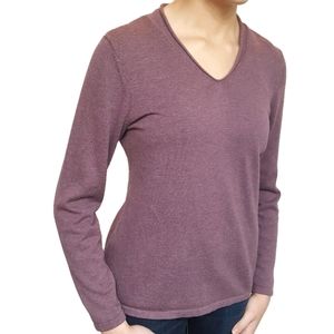 J.Jill Rolled V- Neck Long Sleeve Sweater size Med